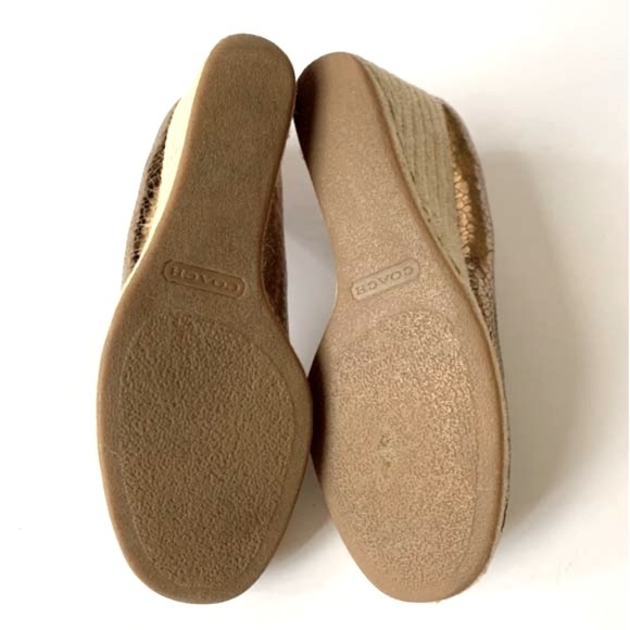 COACH METALLIC ESPADRILLE BRONZE LEATHER - Picture 6 of 11